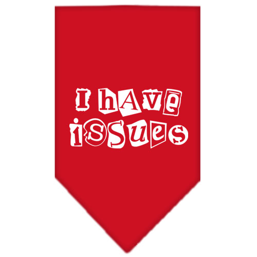 I Have Issues Screen Print Bandana Red Small
